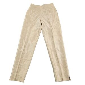 Dana Buchman Womens Size 4 Star Silk Wool Blend Tapered Dress Pants Gold